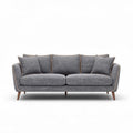 Sofa z szarym obiciem materiałowym i drewnianymi nogami 200 x 90 x 85cm