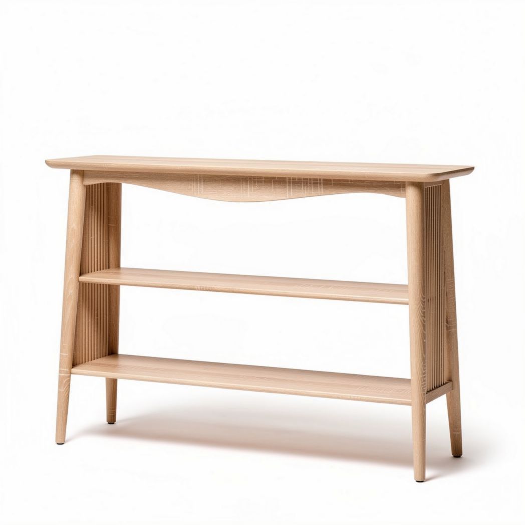 Stolik konsolowy z drewna w kolorze naturalnym 120 x 30 x 75cm